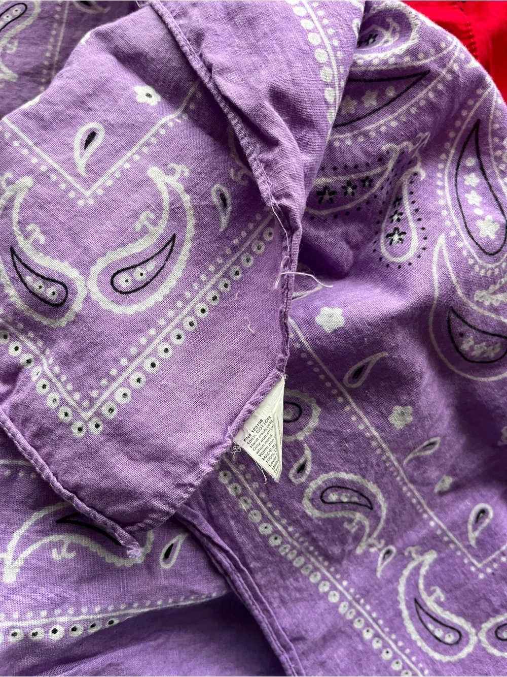 Vintage Paisley & Promo Bandana Lot Red Light Blue Purple Charcoal 100% Cotton